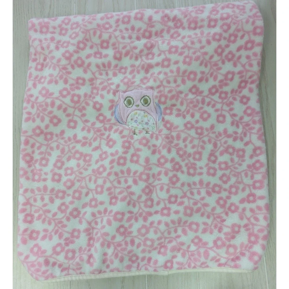 Circo Pink Owl Purple Wings Baby blanket floral flowers
